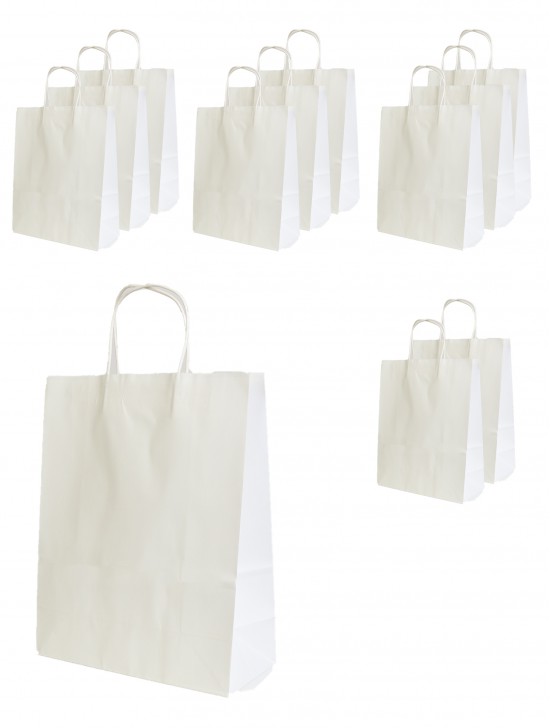 Solid Color Kraft Paper Gift Bags(12Pcs) 11"X8.7"X4.3"